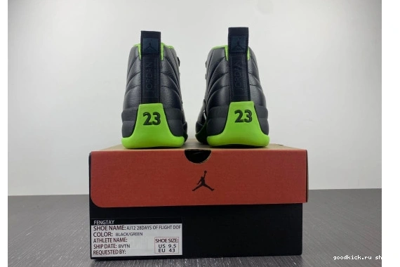 GREEN AJ12 BLACK Jordan 12 DOF FLIGHT 0419